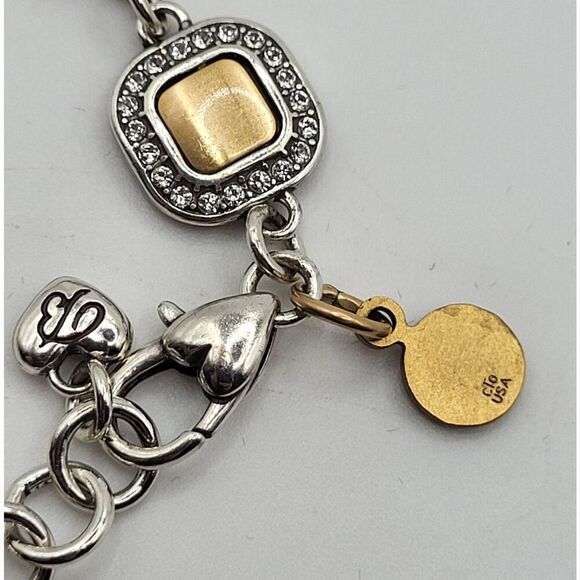 Brighton Shadow Play Silver Gold Bracelet 8in - Picture 3 of 3